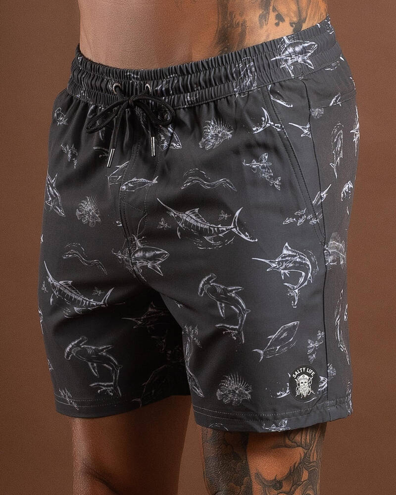 Salty Life Saltwater Elastic Waist Shorts for Mens
