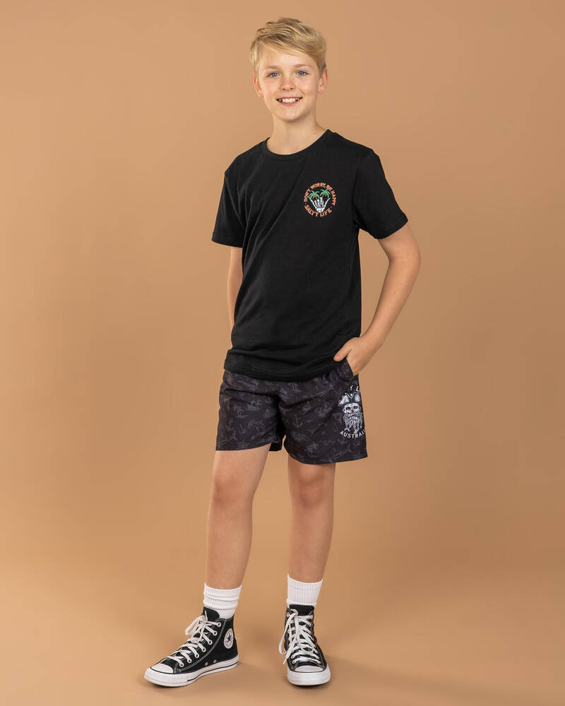 Salty Life Boys' Privateer Elastic Waist Shorts for Mens