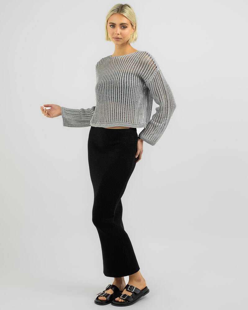 Ava And Ever Alexa Crochet Long Sleeve Top for Womens