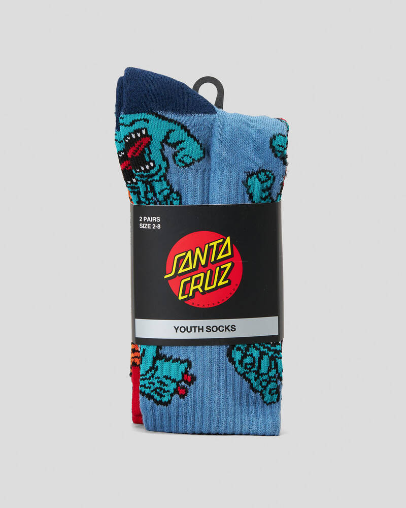 Santa Cruz Crowded Hand Crew Socks 2 Pack for Mens