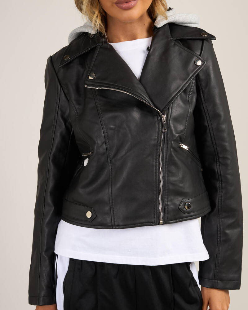 Ava And Ever Raven Faux Leather Jacket for Womens