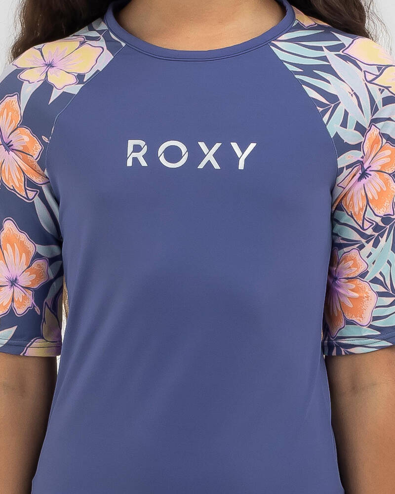 Roxy Girls' Funky Palm Short Sleeve Rash Vest for Womens