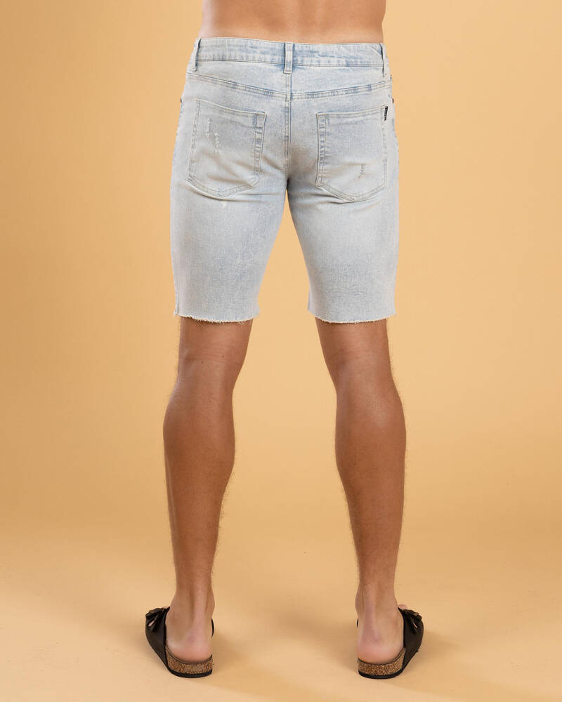 Lucid Torn Denim Walk Shorts for Mens