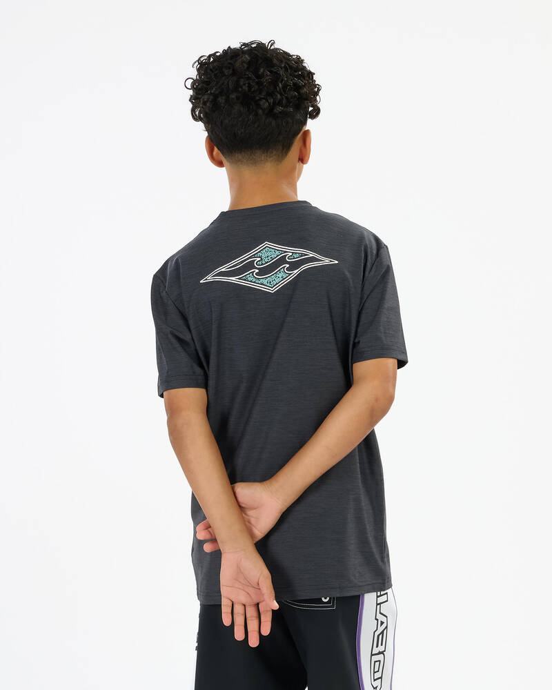 Billabong Boys Diamond Shoreline Short Sleeve Rash Vest for Mens