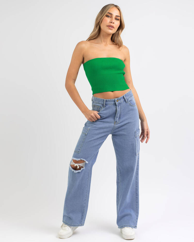 Rumor Cambridge Knit Tube Top for Womens