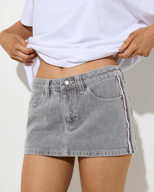 Rusty Flip Mommy Low Rise Mini Denim Skirt 2.0 for Womens