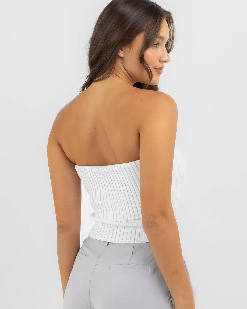 Red Berry Whitney Rib Knit Tube Top for Womens