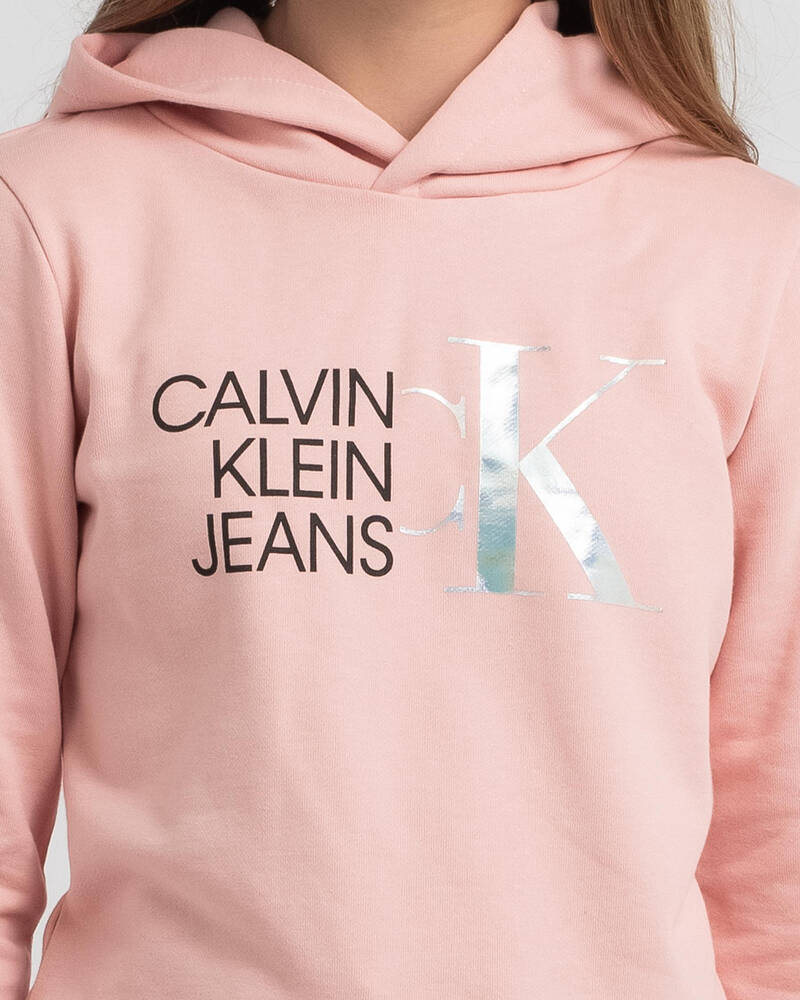 Calvin Klein Girls' Hybrid Logo Hoodie for Womens