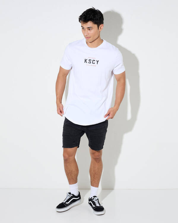 Kiss Chacey Stamp Dual Curved T-Shirt for Mens