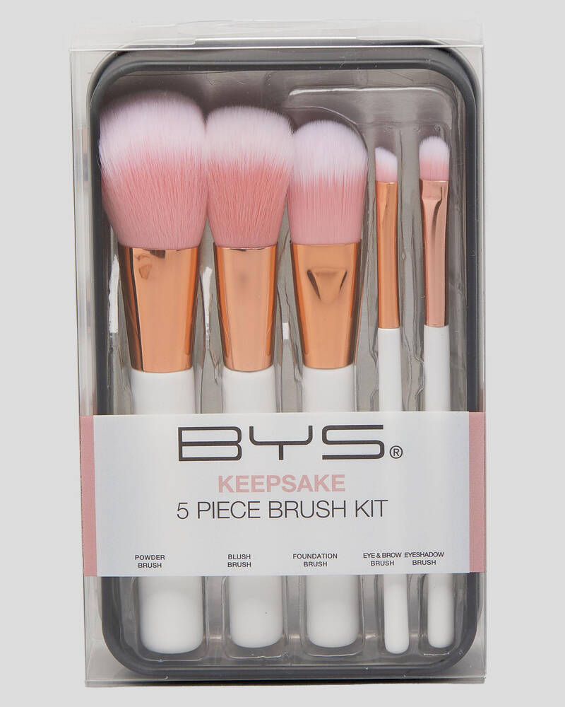 BYS 6 Piece Makeup Brush Tin for Womens