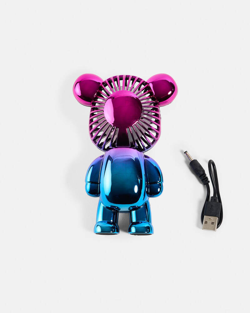 Get It Now USB Plated Bear Hand Fan for Unisex