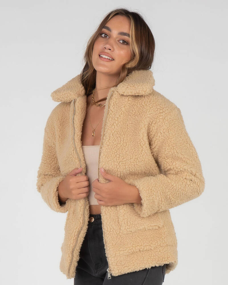 Ava And Ever Teddy Jacket In Camel - Fast Shipping & Easy Returns ...