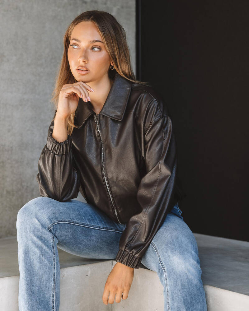 Mooloola Hudson Faux Leather Jacket for Womens