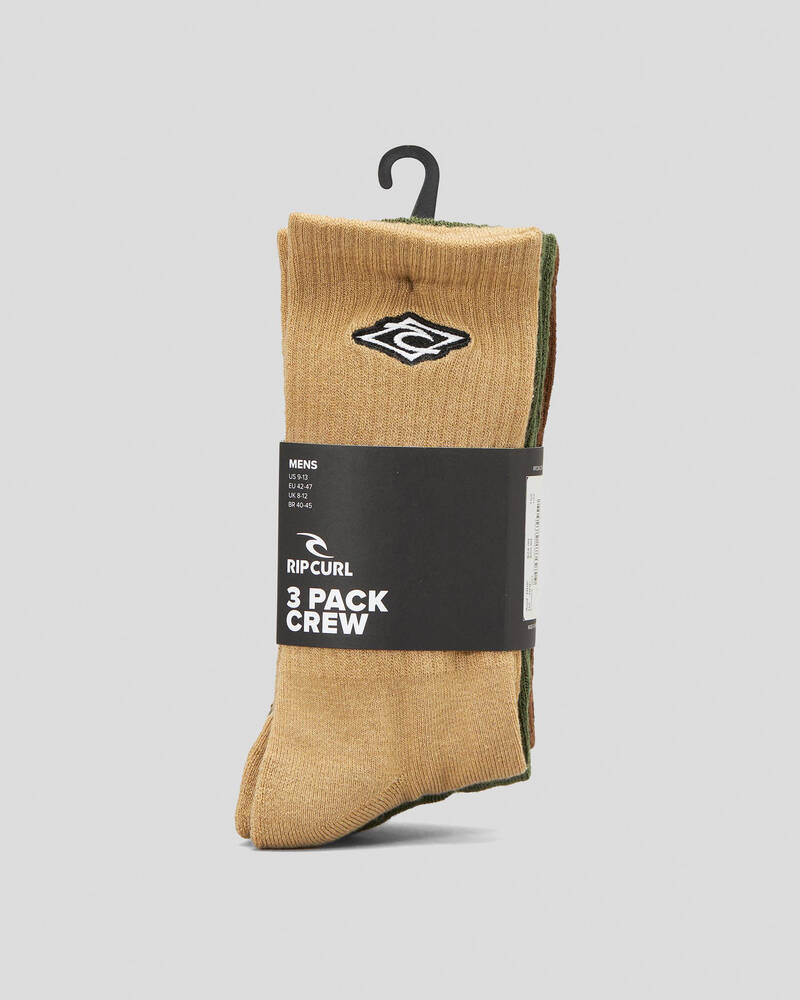 Rip Curl Diamond Crew Socks 3 Pack for Mens