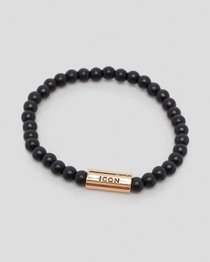 Icon Brand Stone Bead Bar Bracelet for Mens