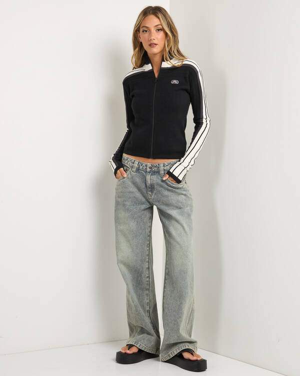 Rusty Daddy CB Zip Through Skimmer Knit Sweater for Womens