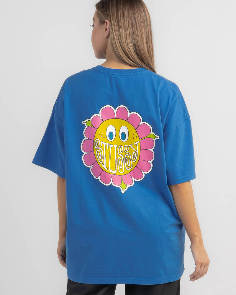 Stussy Happy Flower Relaxed T-Shirt for Womens