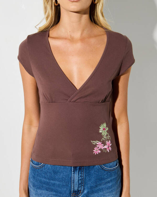 Mooloola Heidi V Neck Top for Womens