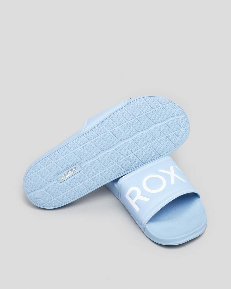 Roxy Girls' Slippy Slide Sandals In Blue Mist - Fast Shipping & Easy ...