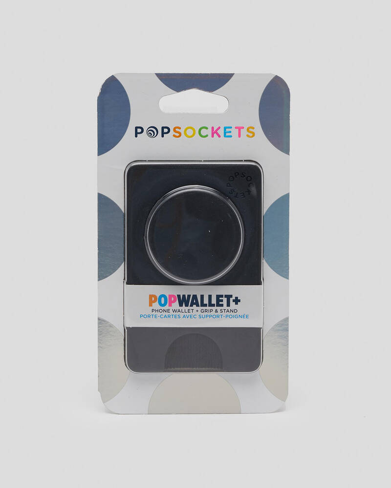 PopSockets PopWallet+ Solid Black for Mens