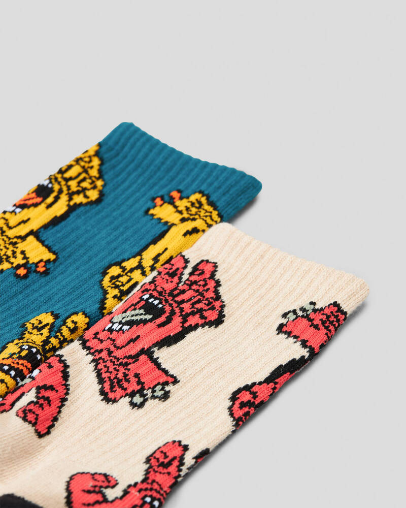 Santa Cruz Crowded Hand Crew Socks 2 Pack for Mens