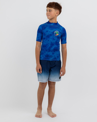 Sanction Boys' Shred Short Sleeve Rash Vest for Mens image number null