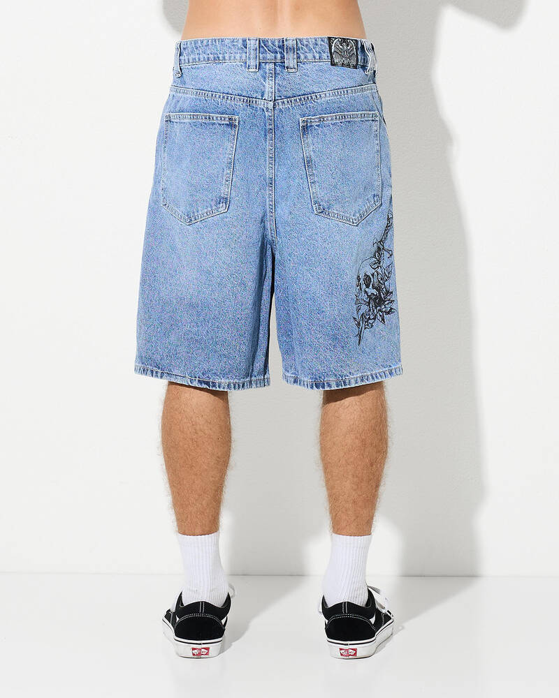 Redemption Salvation Denim Walk Shorts for Mens