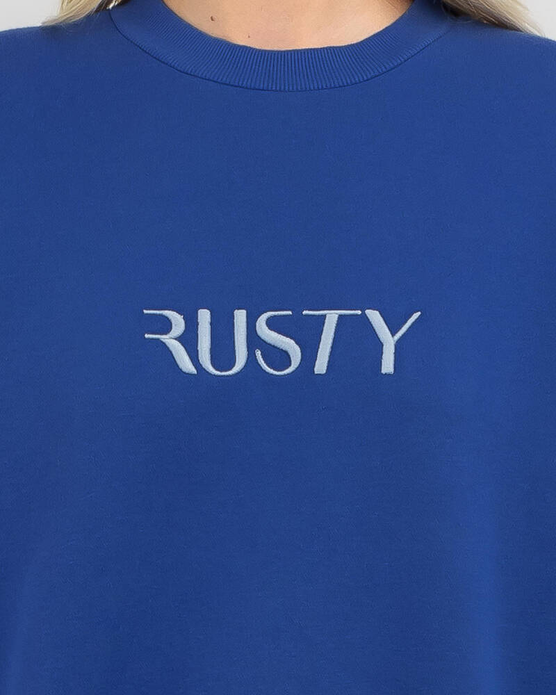 Rusty Signature Oversized Crewneck Sweatshirt for Womens