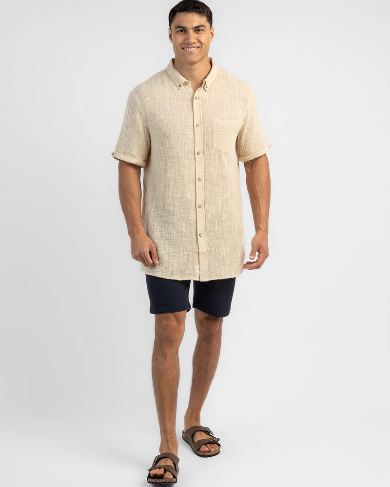 Men’s Light Skin Textured Short Sleeve Shirt – Casual Resort Style with a Modern Twist