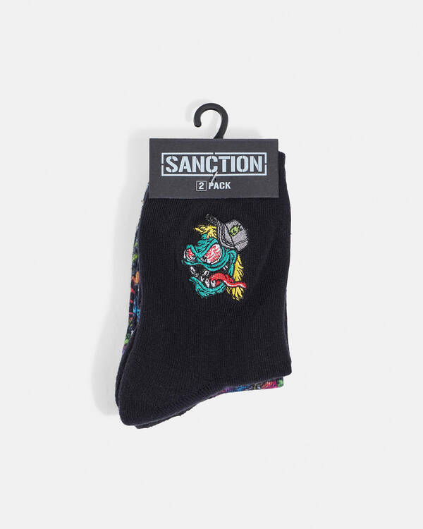 Sanction Boys' Monster Haze Socks 2 Pack for Mens