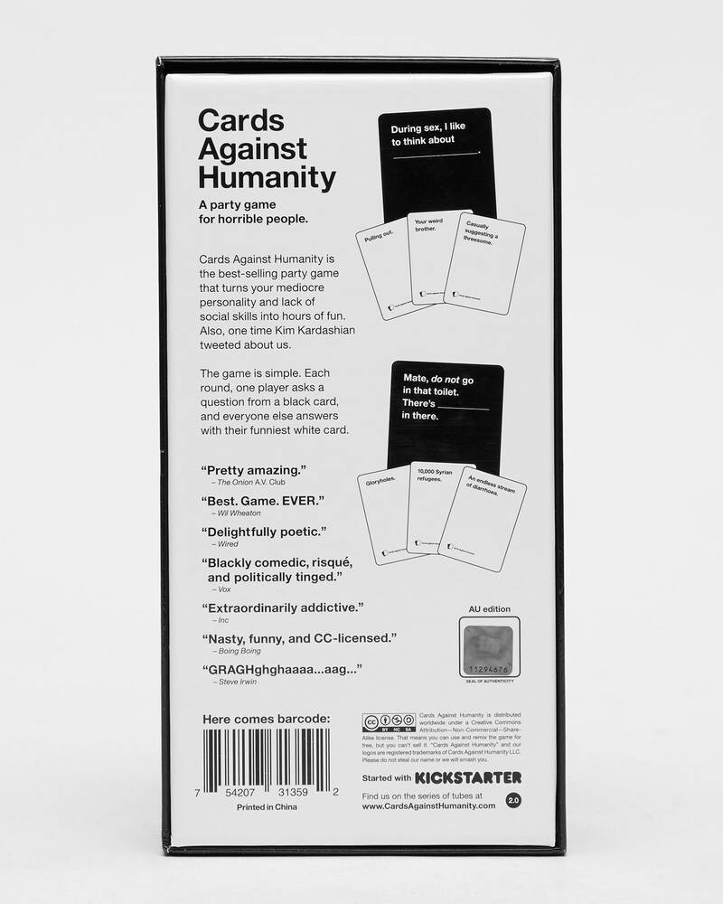 Get It Now Cards Against Humanity Game for Unisex