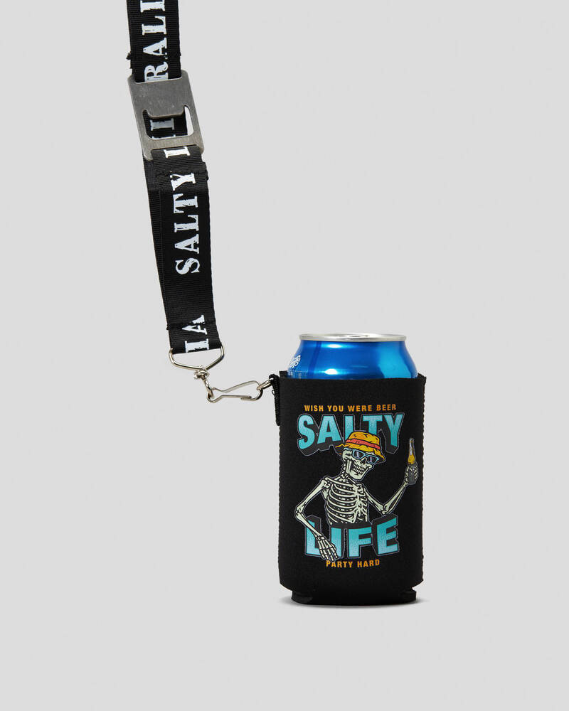 Salty Life Party Hard Lanyard Stubby Cooler for Mens