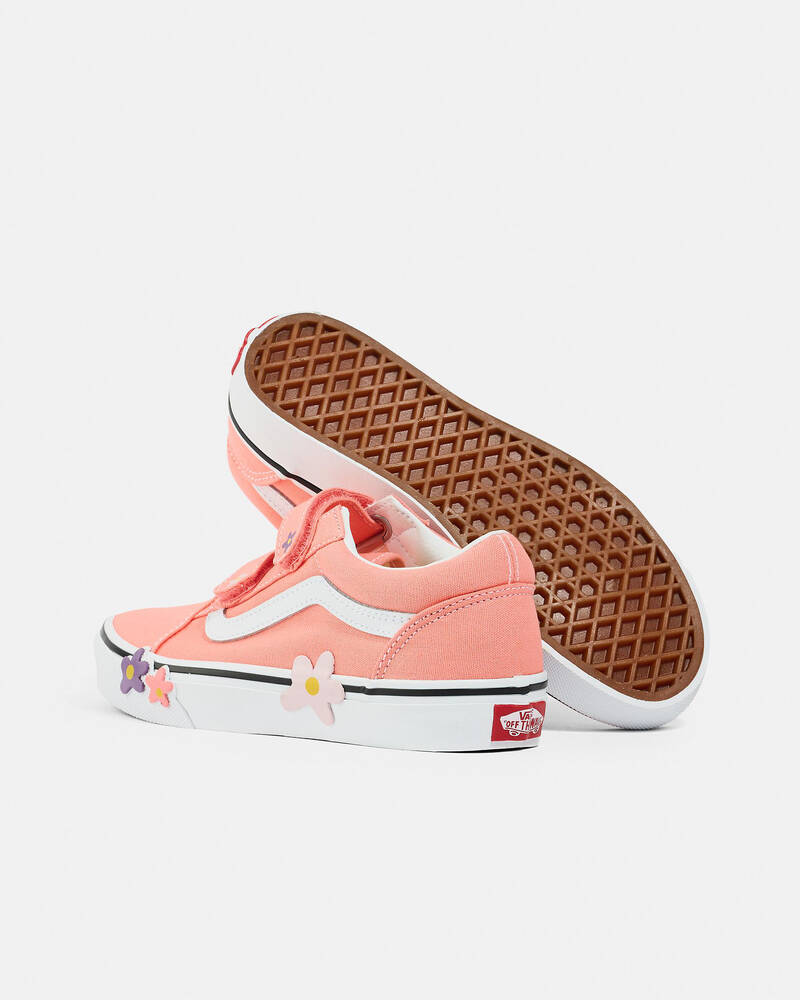 Vans Girls' Old Skool V Flower Shoes for Womens