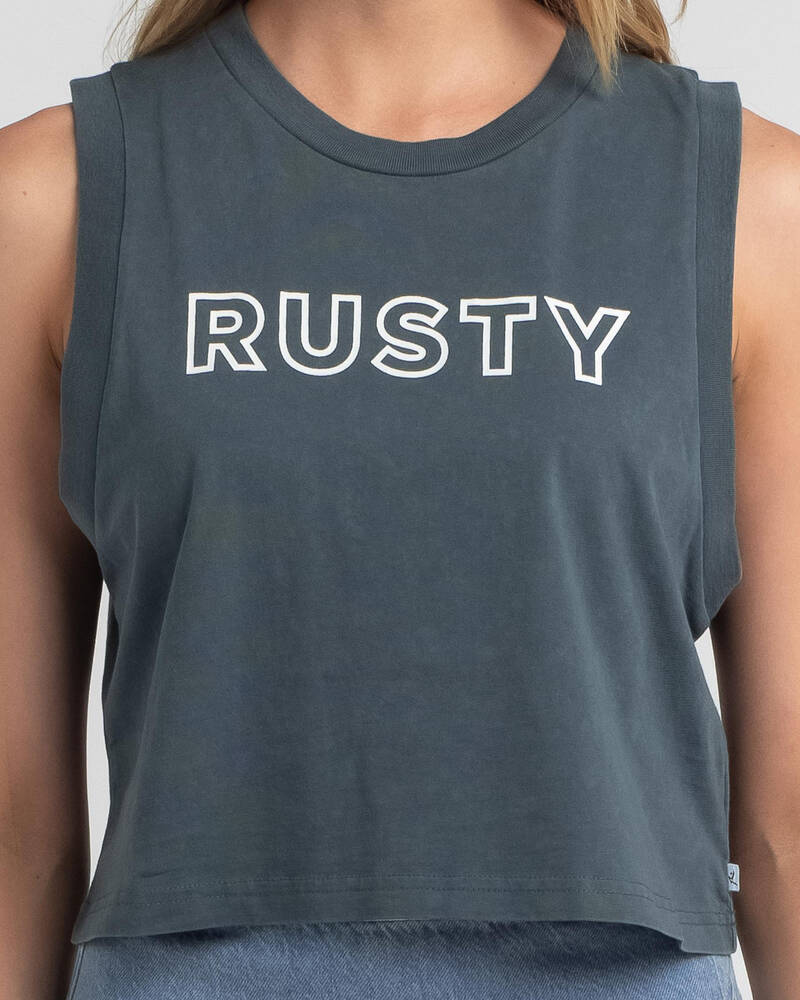 Rusty Essentials Snow Cropped Tank Top for Womens