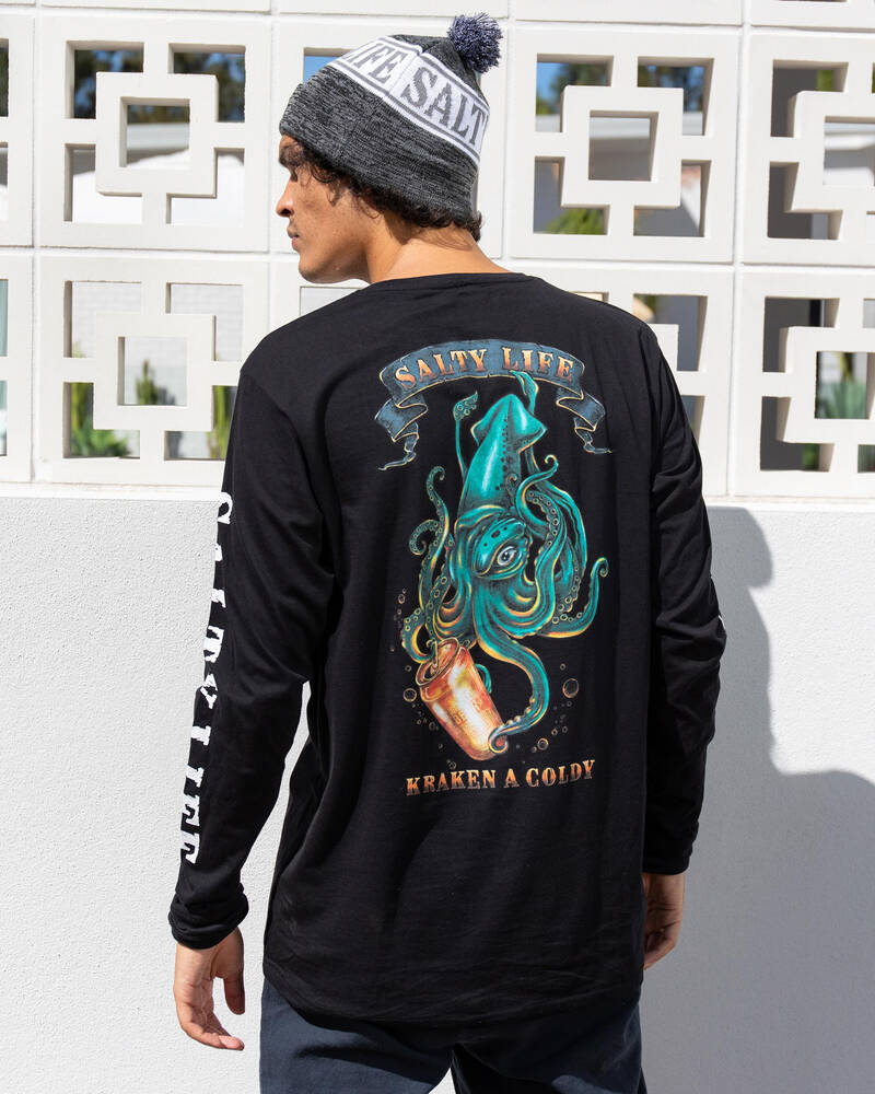 Salty Life Kraken Long Sleeve T-Shirt for Mens