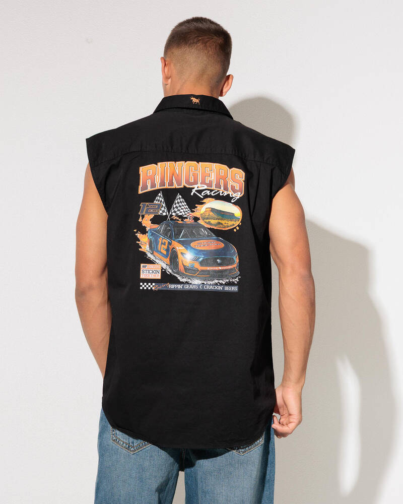 Ringers Western Ringers Racing Sleeveless Work Shirt for Mens