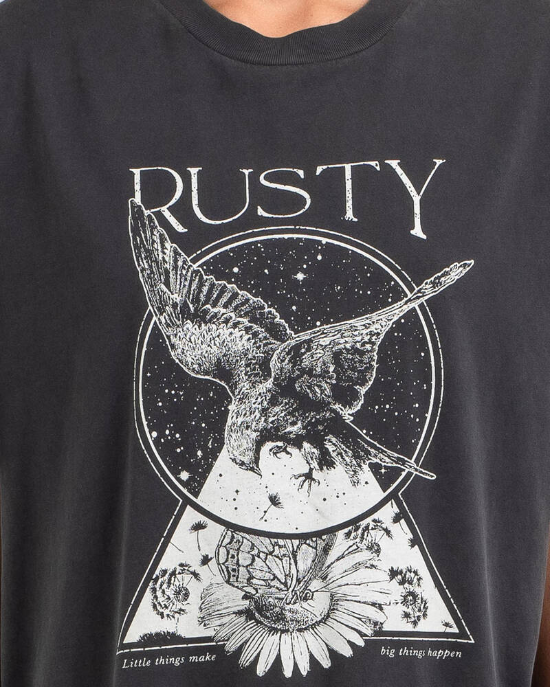 Rusty Make Big Things Boyfriend Fit T-Shirt for Womens