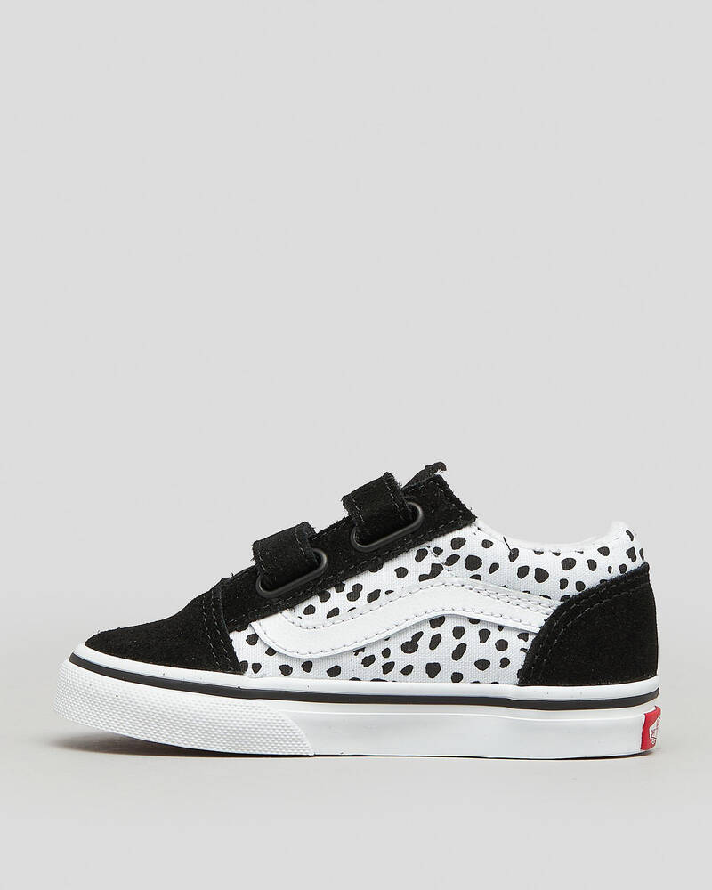 Shop Vans Toddlers' Old Skool Shoes In Dalmatian Black/true White
