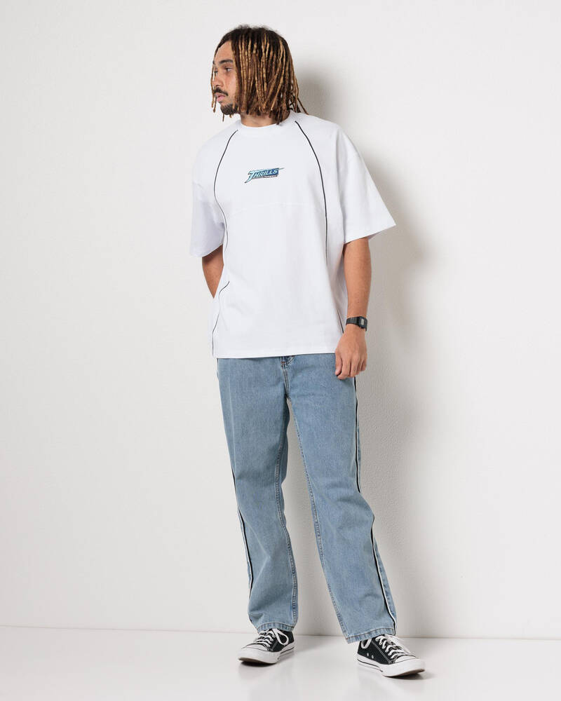 Thrills Heavy Voltage Box Fit Oversize Cropped Piping T-Shirt for Mens