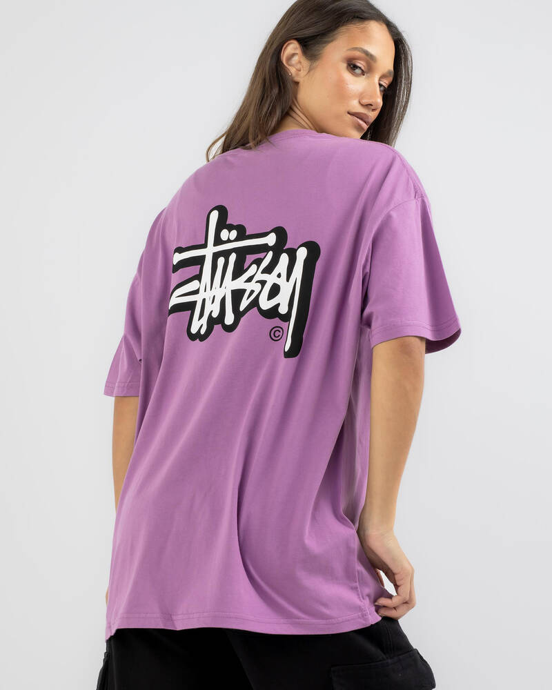 Stussy Offset Graffiti Relaxed T-Shirt for Womens