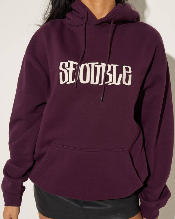 S-Double Mid Block Fleece Hoodie for Womens