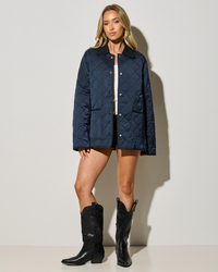 Pink Diamond Drew Puffer Jacket for Womens image number null