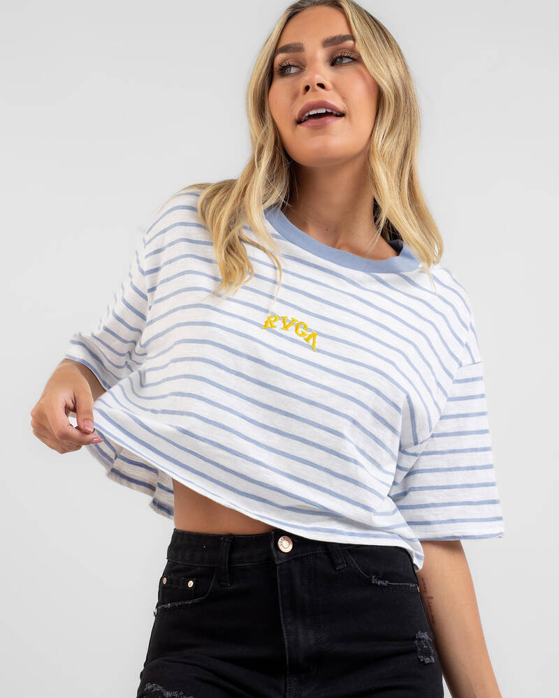 RVCA Stripes Half Rummage T-Shirt for Womens