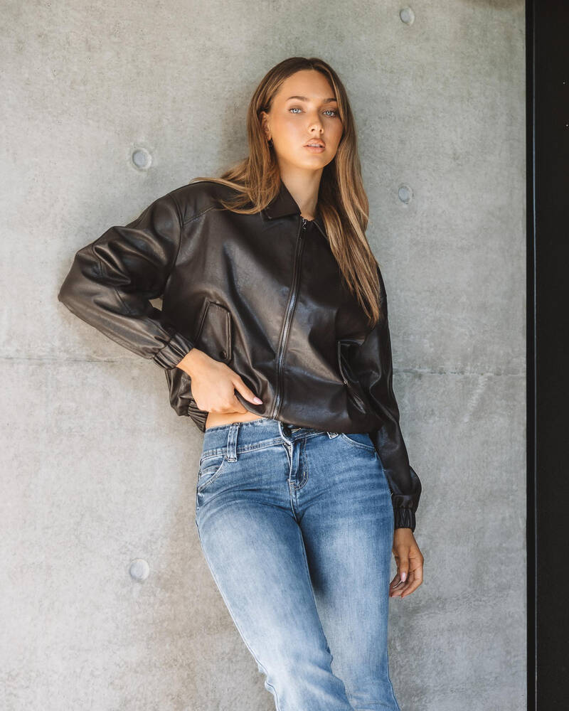 Mooloola Hudson Faux Leather Jacket for Womens