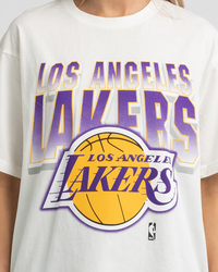 Mitchell & Ness LA Lakers Vintage 90's Block Blur T-Shirt for Womens image number null