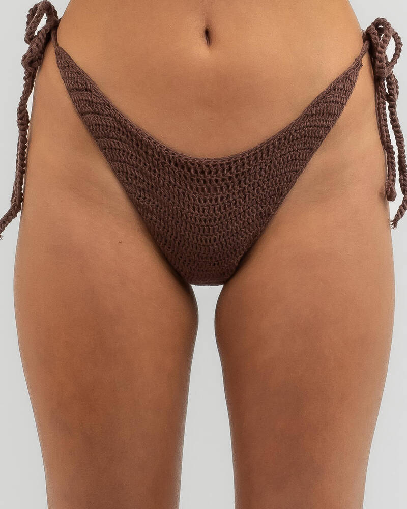 Rhythm Crochet High Cut Tie Side Bikini Bottom for Womens