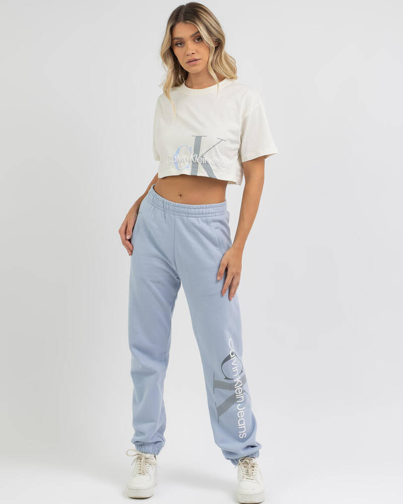 Calvin Klein Two Tone Monogram Track Pants for Womens