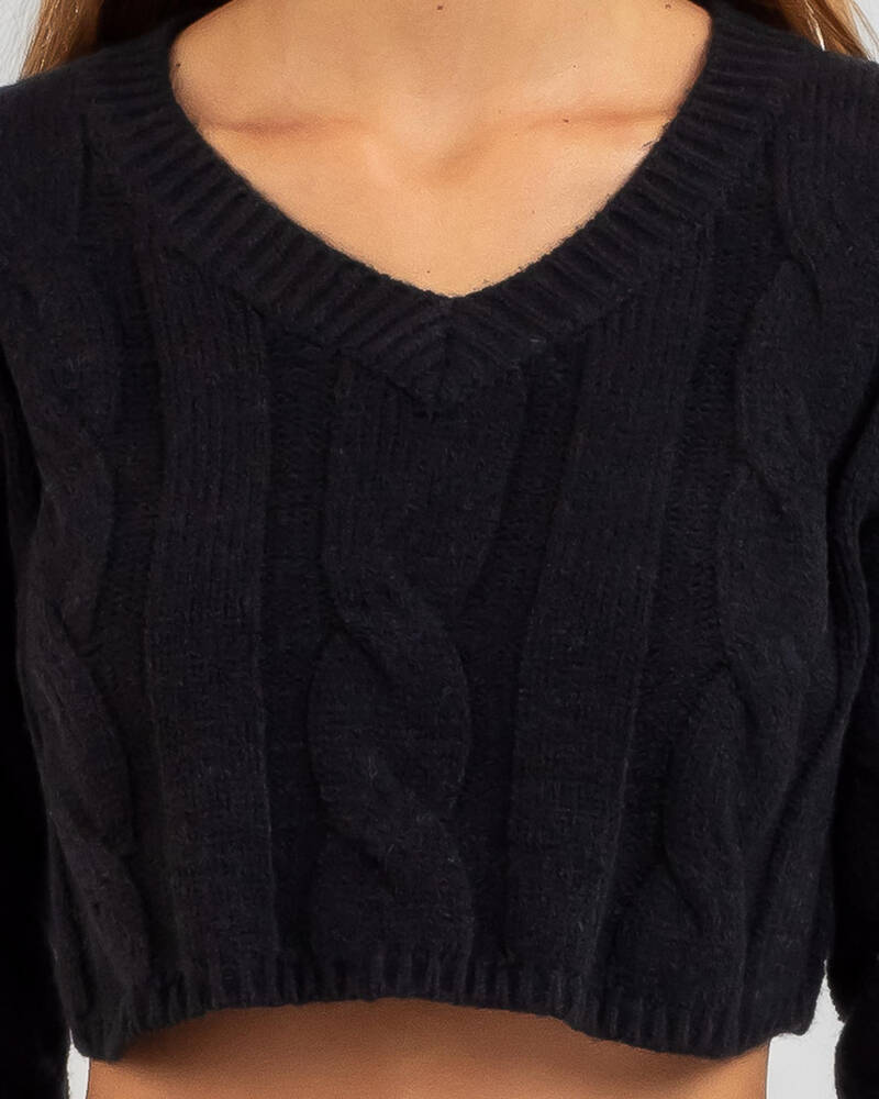 Ava And Ever Library Date Crop Cable Knit Jumper for Womens