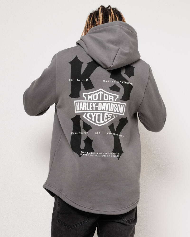 Kiss Chacey Hog Duel Curved Hoodie x Harley Davidson for Mens