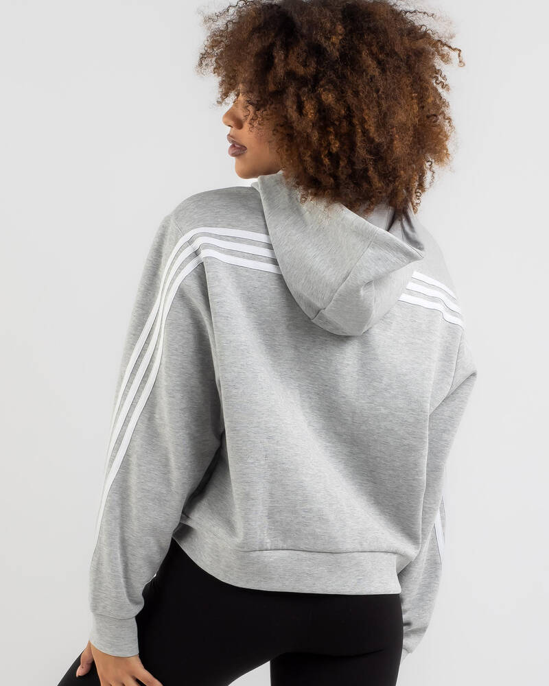 Adidas Future Icons 3 Stripes Zip Through Hoodie for Womens